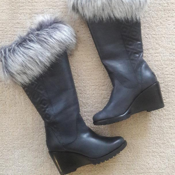 sorel wedge fur boots